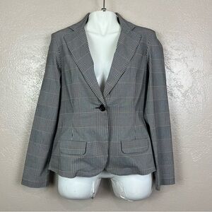 Soho women long sleeve white black plaid blazer size M